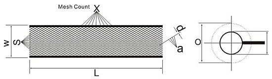 PET polyester expandable braided  sleeving structure