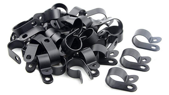 black R type cable clamp