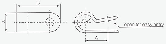 R type cable clamp structure