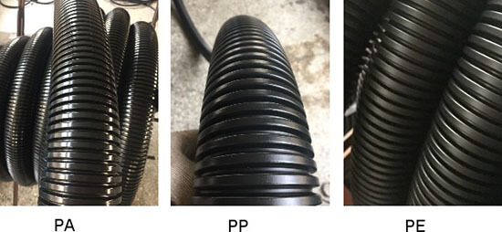 PA, PP, PE big size flexible conduit show