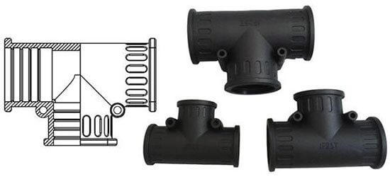 rubber T shape connector structure show